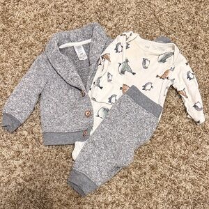 Cozy Gray and Cream Kids Matching Set